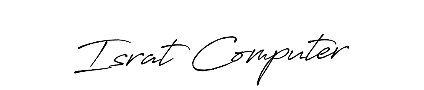 You should practise on your own different ways (Antro_Vectra_Bolder) to write your name (Israt Computer) in signature. don't let someone else do it for you. Israt Computer signature style 7 images and pictures png