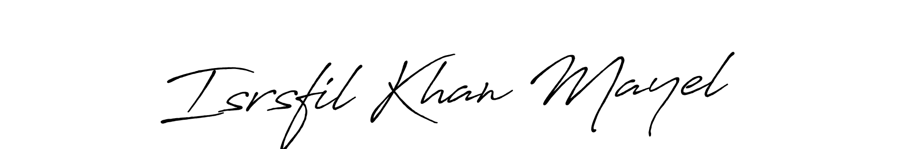 Create a beautiful signature design for name Isrsfil Khan Mayel. With this signature (Antro_Vectra_Bolder) fonts, you can make a handwritten signature for free. Isrsfil Khan Mayel signature style 7 images and pictures png