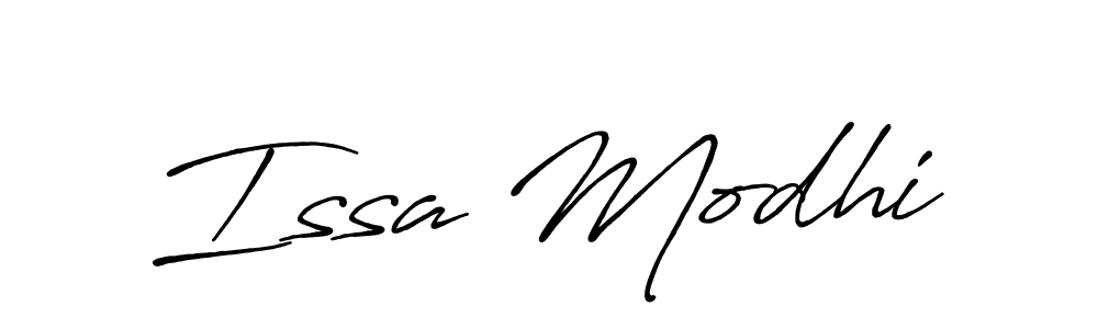 Create a beautiful signature design for name Issa Modhi. With this signature (Antro_Vectra_Bolder) fonts, you can make a handwritten signature for free. Issa Modhi signature style 7 images and pictures png