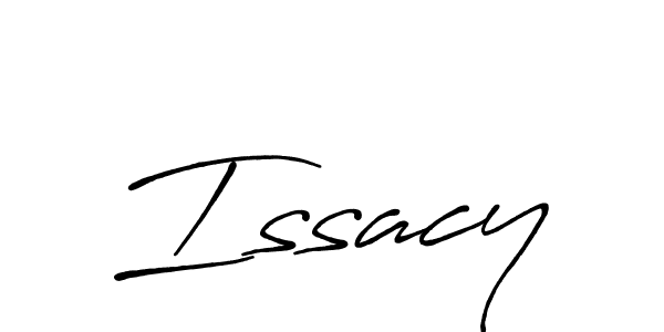 Use a signature maker to create a handwritten signature online. With this signature software, you can design (Antro_Vectra_Bolder) your own signature for name Issacy. Issacy signature style 7 images and pictures png