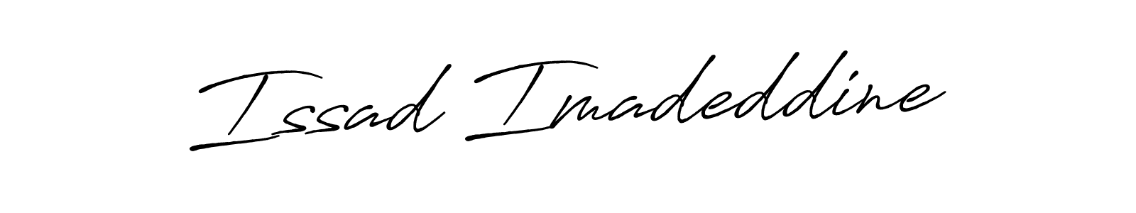 Create a beautiful signature design for name Issad Imadeddine. With this signature (Antro_Vectra_Bolder) fonts, you can make a handwritten signature for free. Issad Imadeddine signature style 7 images and pictures png