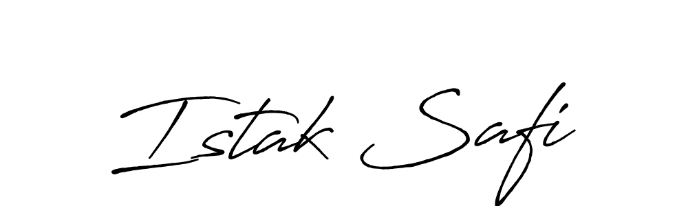 You should practise on your own different ways (Antro_Vectra_Bolder) to write your name (Istak Safi) in signature. don't let someone else do it for you. Istak Safi signature style 7 images and pictures png