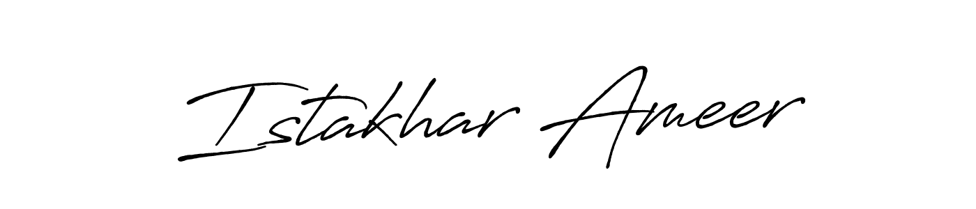 Also You can easily find your signature by using the search form. We will create Istakhar Ameer name handwritten signature images for you free of cost using Antro_Vectra_Bolder sign style. Istakhar Ameer signature style 7 images and pictures png