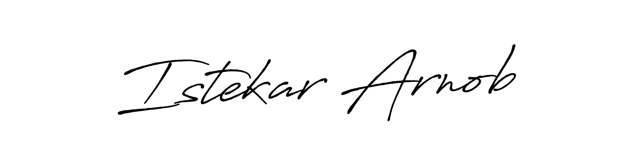 The best way (Antro_Vectra_Bolder) to make a short signature is to pick only two or three words in your name. The name Istekar Arnob include a total of six letters. For converting this name. Istekar Arnob signature style 7 images and pictures png