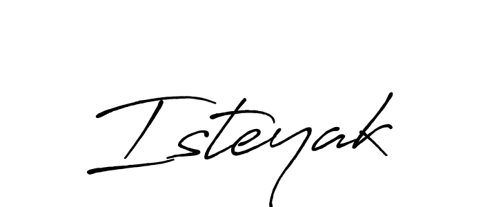 How to make Isteyak name signature. Use Antro_Vectra_Bolder style for creating short signs online. This is the latest handwritten sign. Isteyak signature style 7 images and pictures png