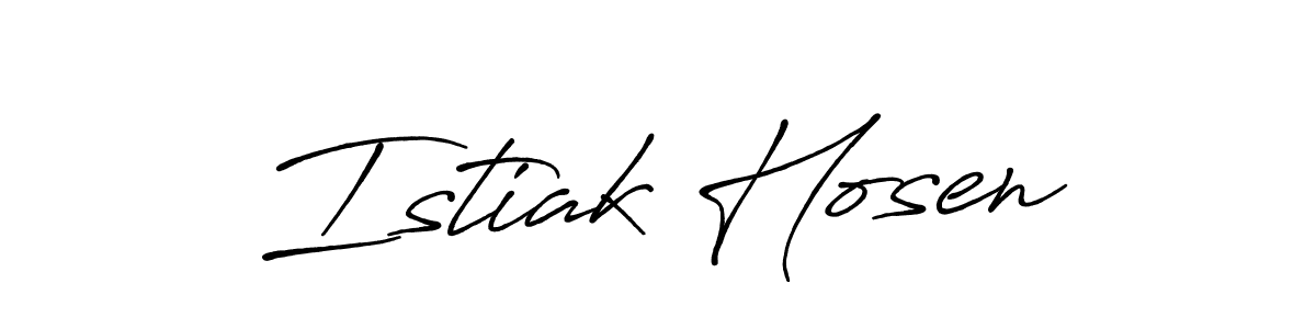Use a signature maker to create a handwritten signature online. With this signature software, you can design (Antro_Vectra_Bolder) your own signature for name Istiak Hosen. Istiak Hosen signature style 7 images and pictures png