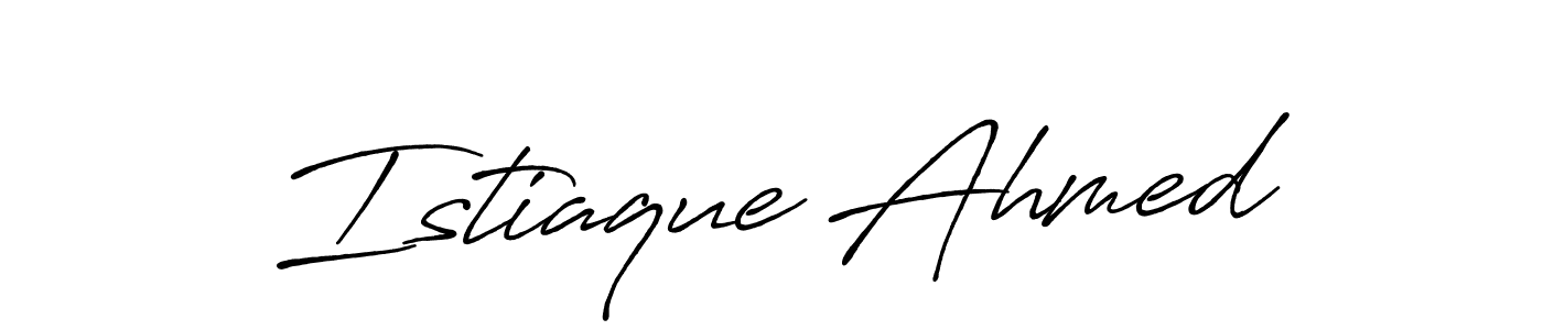 Also we have Istiaque Ahmed name is the best signature style. Create professional handwritten signature collection using Antro_Vectra_Bolder autograph style. Istiaque Ahmed signature style 7 images and pictures png