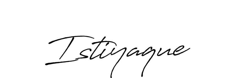 Design your own signature with our free online signature maker. With this signature software, you can create a handwritten (Antro_Vectra_Bolder) signature for name Istiyaque. Istiyaque signature style 7 images and pictures png