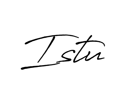 Use a signature maker to create a handwritten signature online. With this signature software, you can design (Antro_Vectra_Bolder) your own signature for name Istu. Istu signature style 7 images and pictures png