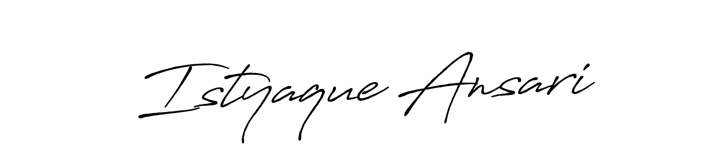 You should practise on your own different ways (Antro_Vectra_Bolder) to write your name (Istyaque Ansari) in signature. don't let someone else do it for you. Istyaque Ansari signature style 7 images and pictures png