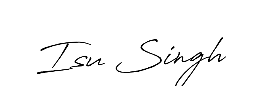 Make a beautiful signature design for name Isu Singh. With this signature (Antro_Vectra_Bolder) style, you can create a handwritten signature for free. Isu Singh signature style 7 images and pictures png