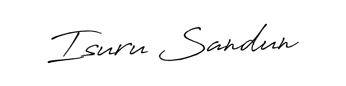 Use a signature maker to create a handwritten signature online. With this signature software, you can design (Antro_Vectra_Bolder) your own signature for name Isuru Sandun. Isuru Sandun signature style 7 images and pictures png