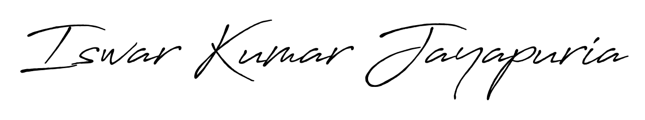 The Antro_Vectra_Bolder font gives name Iswar Kumar Jayapuria a signature that looks effortless yet distinguished. Download high-res PNG instantly. Iswar Kumar Jayapuria signature style 7 images and pictures png