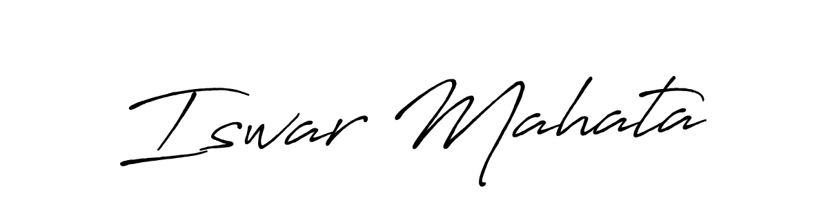 Use a signature maker to create a handwritten signature online. With this signature software, you can design (Antro_Vectra_Bolder) your own signature for name Iswar Mahata. Iswar Mahata signature style 7 images and pictures png