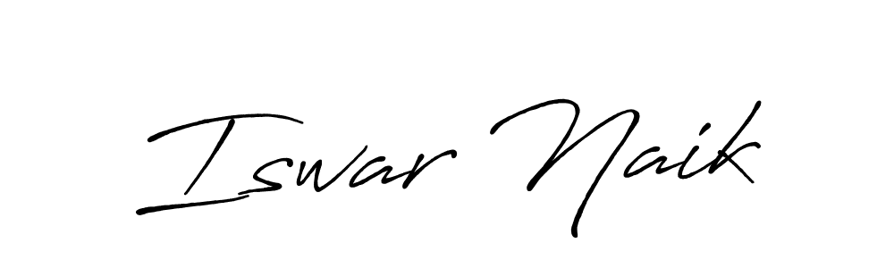 The best way (Antro_Vectra_Bolder) to make a short signature is to pick only two or three words in your name. The name Iswar Naik include a total of six letters. For converting this name. Iswar Naik signature style 7 images and pictures png