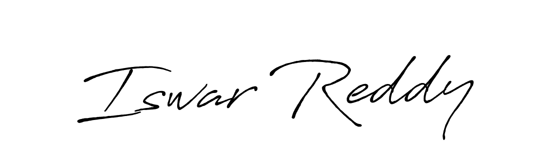 Make a beautiful signature design for name Iswar Reddy. With this signature (Antro_Vectra_Bolder) style, you can create a handwritten signature for free. Iswar Reddy signature style 7 images and pictures png