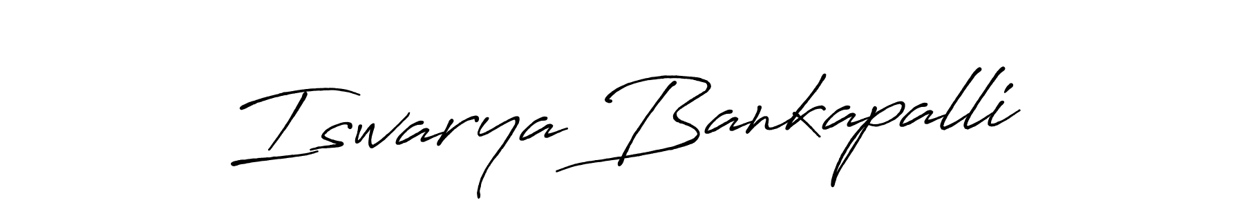 Antro_Vectra_Bolder is a professional signature style that is perfect for those who want to add a touch of class to their signature. It is also a great choice for those who want to make their signature more unique. Get Iswarya Bankapalli name to fancy signature for free. Iswarya Bankapalli signature style 7 images and pictures png