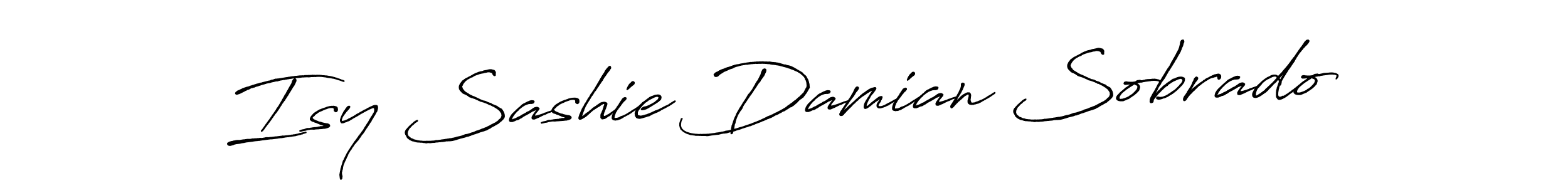 Create a beautiful signature design for name Isy Sashie Damian Sobrado. With this signature (Antro_Vectra_Bolder) fonts, you can make a handwritten signature for free. Isy Sashie Damian Sobrado signature style 7 images and pictures png
