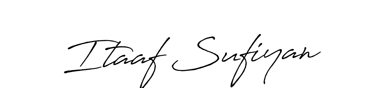 The best way (Antro_Vectra_Bolder) to make a short signature is to pick only two or three words in your name. The name Itaaf Sufiyan include a total of six letters. For converting this name. Itaaf Sufiyan signature style 7 images and pictures png