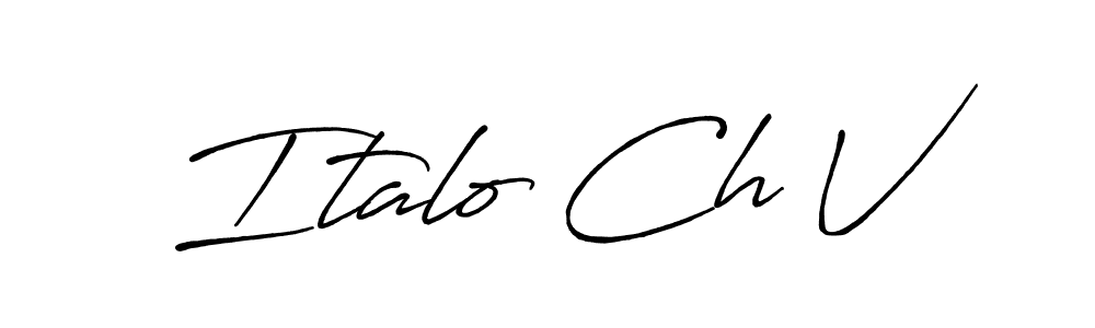 Make a beautiful signature design for name Italo Ch V. With this signature (Antro_Vectra_Bolder) style, you can create a handwritten signature for free. Italo Ch V signature style 7 images and pictures png