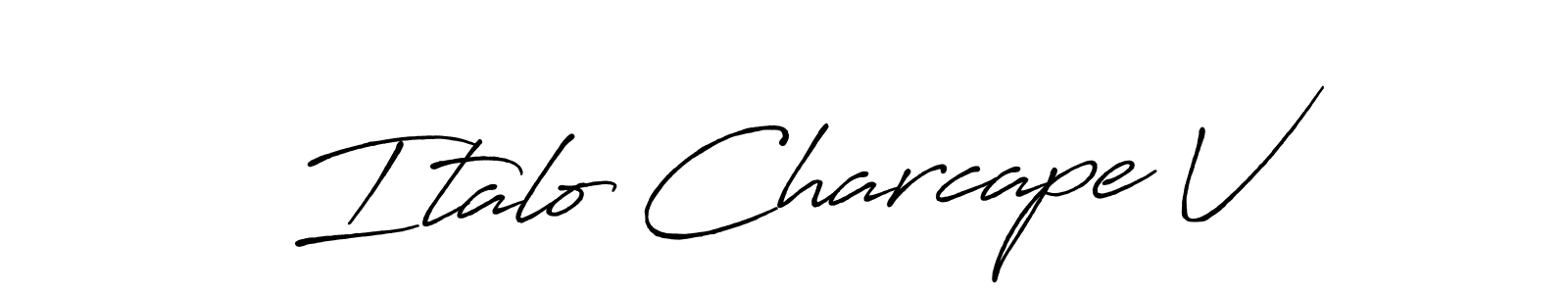 How to make Italo Charcape V name signature. Use Antro_Vectra_Bolder style for creating short signs online. This is the latest handwritten sign. Italo Charcape V signature style 7 images and pictures png