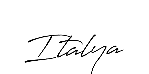 Italya stylish signature style. Best Handwritten Sign (Antro_Vectra_Bolder) for my name. Handwritten Signature Collection Ideas for my name Italya. Italya signature style 7 images and pictures png