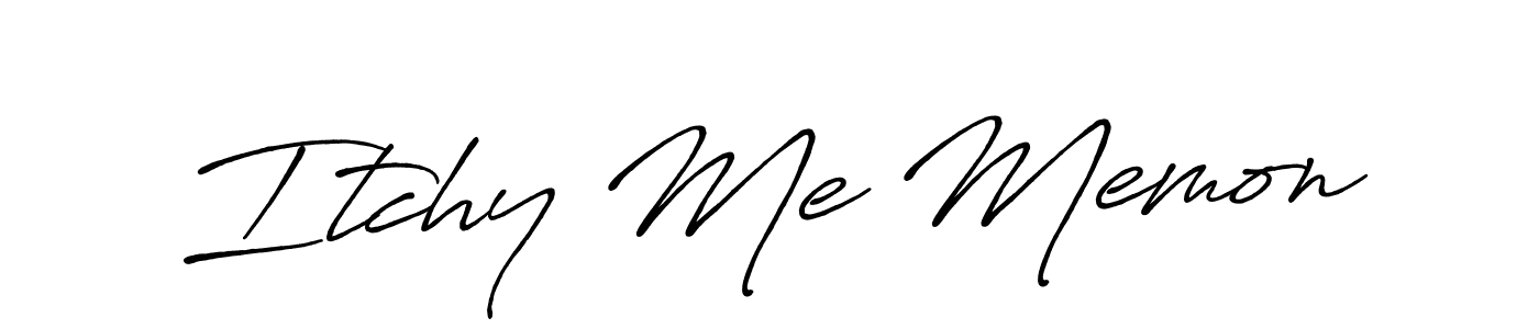 How to make Itchy Me Memon name signature. Use Antro_Vectra_Bolder style for creating short signs online. This is the latest handwritten sign. Itchy Me Memon signature style 7 images and pictures png