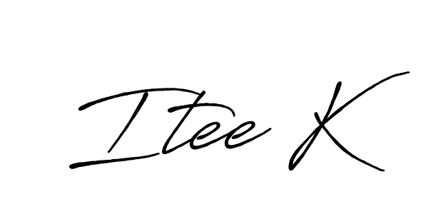 Make a beautiful signature design for name Itee K. With this signature (Antro_Vectra_Bolder) style, you can create a handwritten signature for free. Itee K signature style 7 images and pictures png