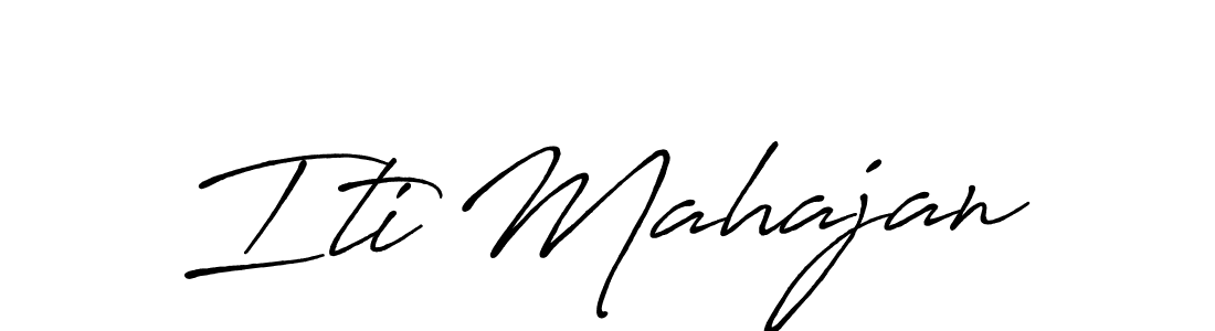 if you are searching for the best signature style for your name Iti Mahajan. so please give up your signature search. here we have designed multiple signature styles  using Antro_Vectra_Bolder. Iti Mahajan signature style 7 images and pictures png
