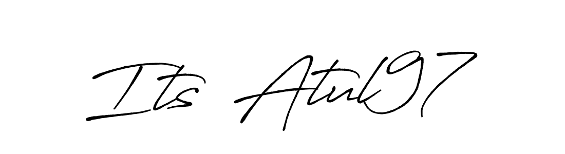 How to make Its  Atul97 name signature. Use Antro_Vectra_Bolder style for creating short signs online. This is the latest handwritten sign. Its  Atul97 signature style 7 images and pictures png