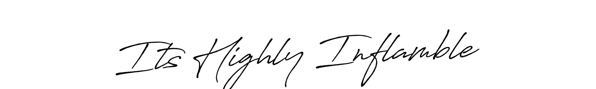 Its Highly Inflamble stylish signature style. Best Handwritten Sign (Antro_Vectra_Bolder) for my name. Handwritten Signature Collection Ideas for my name Its Highly Inflamble. Its Highly Inflamble signature style 7 images and pictures png