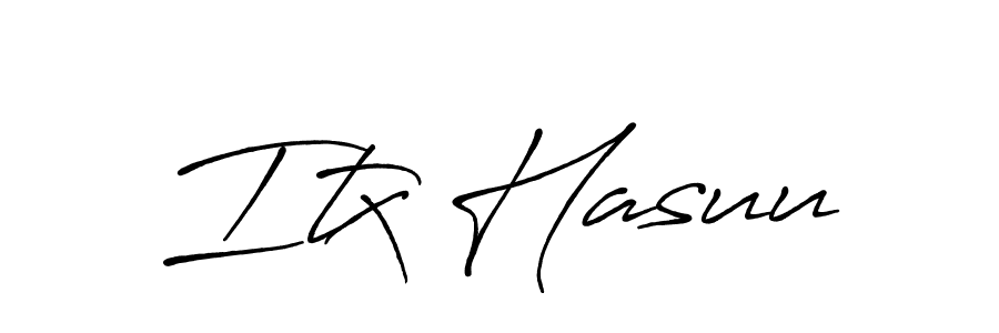 How to make Itx Hasuu name signature. Use Antro_Vectra_Bolder style for creating short signs online. This is the latest handwritten sign. Itx Hasuu signature style 7 images and pictures png