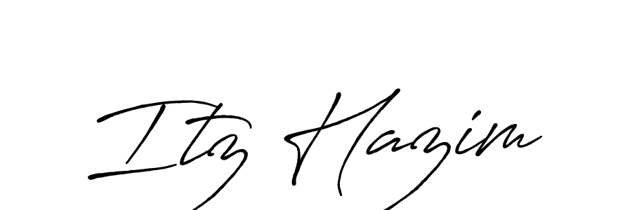 Make a beautiful signature design for name Itz Hazim. With this signature (Antro_Vectra_Bolder) style, you can create a handwritten signature for free. Itz Hazim signature style 7 images and pictures png