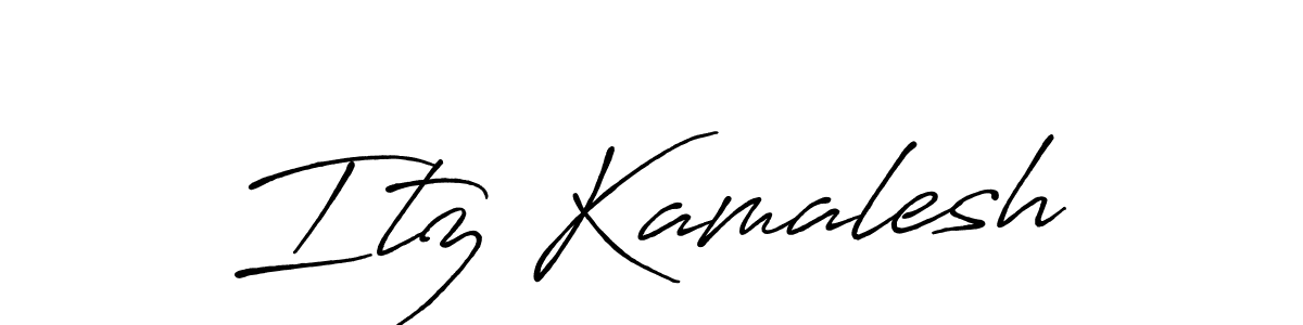 How to make Itz Kamalesh name signature. Use Antro_Vectra_Bolder style for creating short signs online. This is the latest handwritten sign. Itz Kamalesh signature style 7 images and pictures png