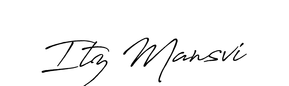 Use a signature maker to create a handwritten signature online. With this signature software, you can design (Antro_Vectra_Bolder) your own signature for name Itz Mansvi. Itz Mansvi signature style 7 images and pictures png