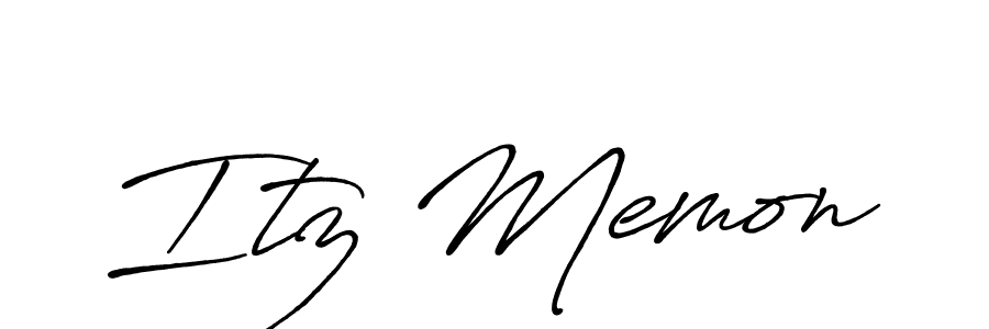 Make a beautiful signature design for name Itz Memon. With this signature (Antro_Vectra_Bolder) style, you can create a handwritten signature for free. Itz Memon signature style 7 images and pictures png