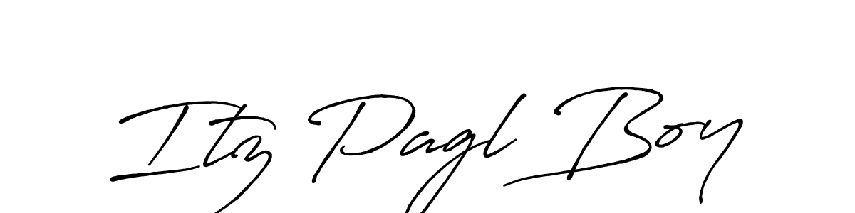 How to make Itz Pagl Boy name signature. Use Antro_Vectra_Bolder style for creating short signs online. This is the latest handwritten sign. Itz Pagl Boy signature style 7 images and pictures png