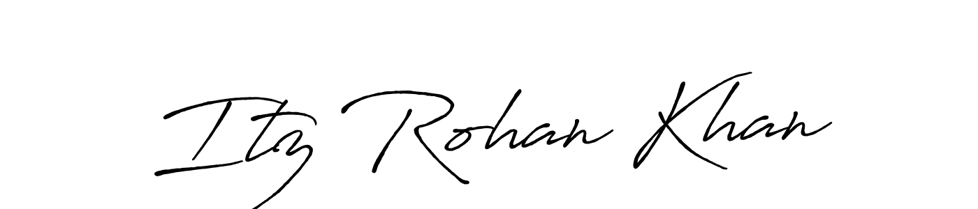 Antro_Vectra_Bolder is a professional signature style that is perfect for those who want to add a touch of class to their signature. It is also a great choice for those who want to make their signature more unique. Get Itz Rohan Khan name to fancy signature for free. Itz Rohan Khan signature style 7 images and pictures png