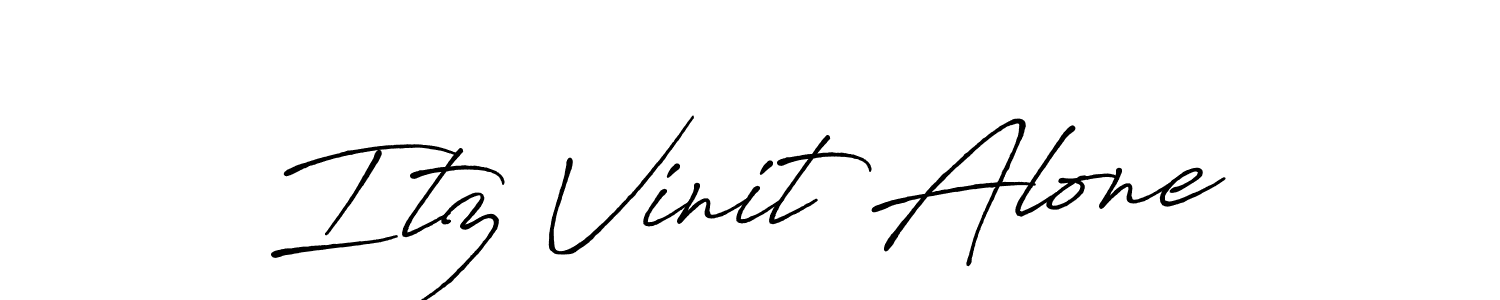 How to make Itz Vinit Alone signature? Antro_Vectra_Bolder is a professional autograph style. Create handwritten signature for Itz Vinit Alone name. Itz Vinit Alone signature style 7 images and pictures png