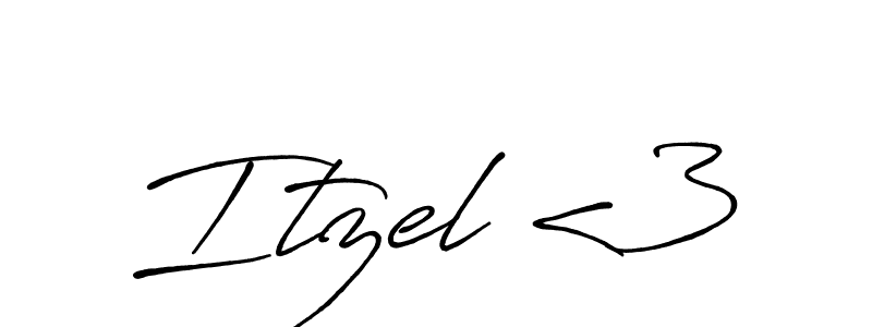 Make a beautiful signature design for name Itzel <3. With this signature (Antro_Vectra_Bolder) style, you can create a handwritten signature for free. Itzel <3 signature style 7 images and pictures png