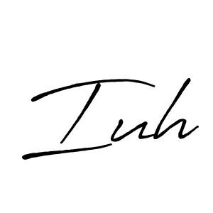 Use a signature maker to create a handwritten signature online. With this signature software, you can design (Antro_Vectra_Bolder) your own signature for name Iuh. Iuh signature style 7 images and pictures png