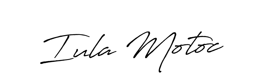 How to make Iula Motoc signature? Antro_Vectra_Bolder is a professional autograph style. Create handwritten signature for Iula Motoc name. Iula Motoc signature style 7 images and pictures png