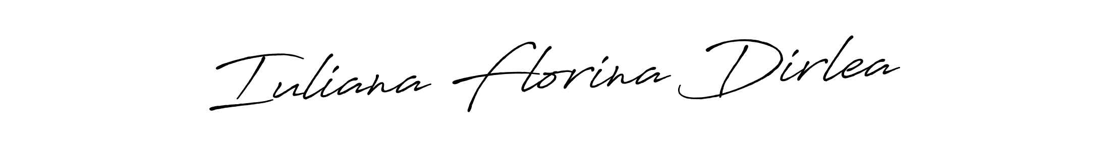 How to make Iuliana Florina Dirlea name signature. Use Antro_Vectra_Bolder style for creating short signs online. This is the latest handwritten sign. Iuliana Florina Dirlea signature style 7 images and pictures png