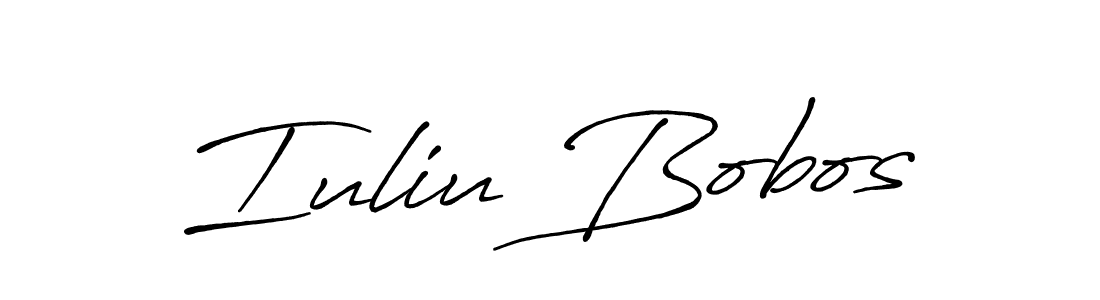 Iuliu Bobos stylish signature style. Best Handwritten Sign (Antro_Vectra_Bolder) for my name. Handwritten Signature Collection Ideas for my name Iuliu Bobos. Iuliu Bobos signature style 7 images and pictures png