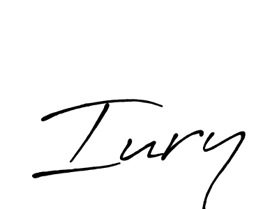 Use a signature maker to create a handwritten signature online. With this signature software, you can design (Antro_Vectra_Bolder) your own signature for name Iury. Iury signature style 7 images and pictures png