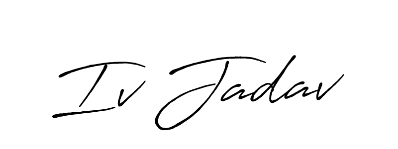 The best way (Antro_Vectra_Bolder) to make a short signature is to pick only two or three words in your name. The name Iv Jadav include a total of six letters. For converting this name. Iv Jadav signature style 7 images and pictures png