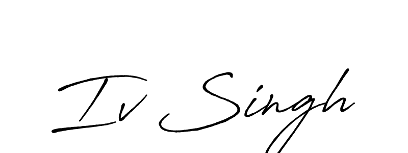 How to make Iv Singh signature? Antro_Vectra_Bolder is a professional autograph style. Create handwritten signature for Iv Singh name. Iv Singh signature style 7 images and pictures png