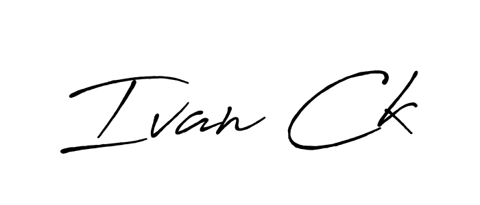 How to make Ivan Ck name signature. Use Antro_Vectra_Bolder style for creating short signs online. This is the latest handwritten sign. Ivan Ck signature style 7 images and pictures png