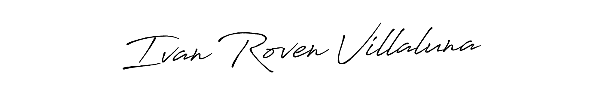 Create a beautiful signature design for name Ivan Roven Villaluna. With this signature (Antro_Vectra_Bolder) fonts, you can make a handwritten signature for free. Ivan Roven Villaluna signature style 7 images and pictures png