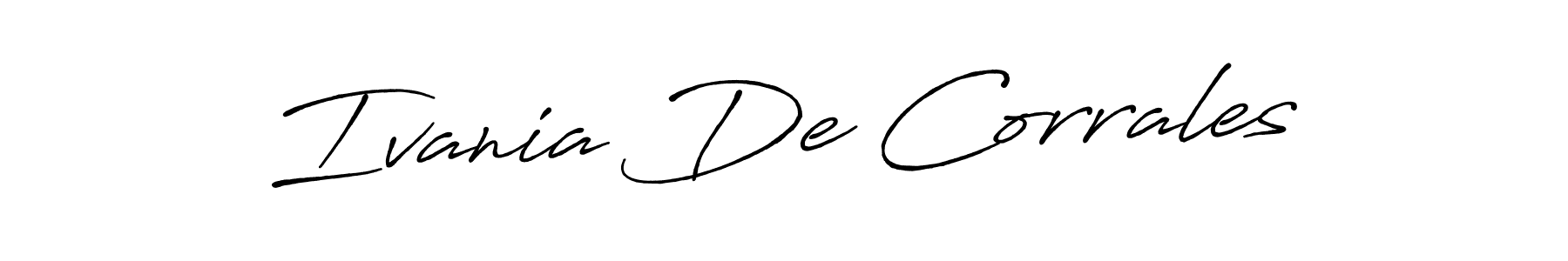 You should practise on your own different ways (Antro_Vectra_Bolder) to write your name (Ivania De Corrales) in signature. don't let someone else do it for you. Ivania De Corrales signature style 7 images and pictures png